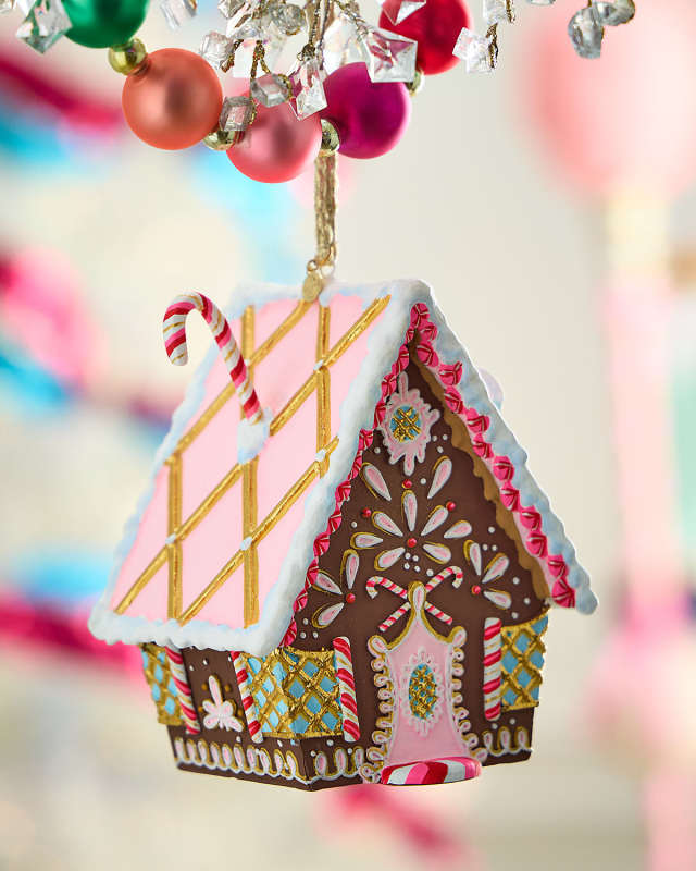 Gingerbread Cottage Christmas Ornament, Brown